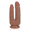 Real Rock Double Gode Double Trouble 15 x 4.5cm Marron